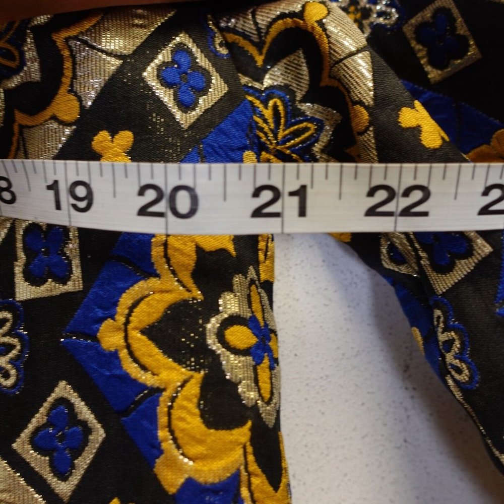 Ann Taylor Loft Blazer Small Metallic Gold Silver Jacquard Brocade Party Formal - Picture 5 of 12